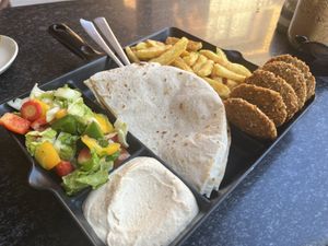Falafel platter   at TATTV Cafe in Rishikesh