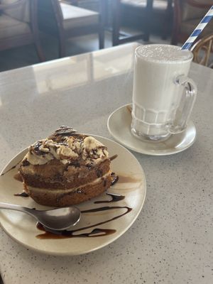 Vegan banana lassu & Vegan carrot cake!   at TATTV Cafe in Rishikesh
