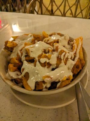 Soya Bolognese with cashew cream at TATTV Cafe in Rishikesh