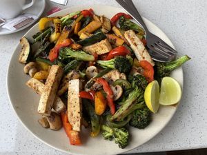 Tofu with grilled veggies  at TATTV Cafe in Rishikesh