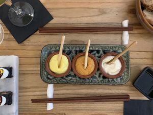 Bread and dips  at Hearth  in Amsterdam