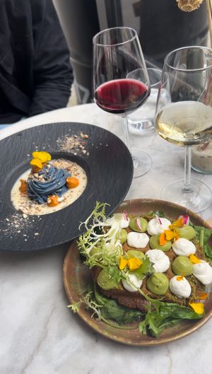 Falafel waffle & blue pasta 🧇🍝  at Hearth  in Amsterdam