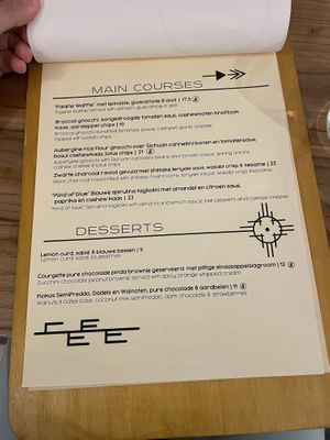 Main course and dessert menu   at Hearth  in Amsterdam