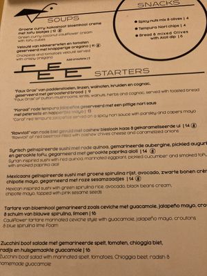 Menu  at Hearth  in Amsterdam