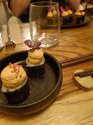 Complimentary sushi at Hearth  in Amsterdam