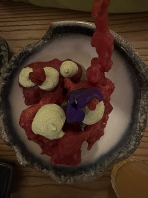 Coral jalapeño tempura A++  at Hearth  in Amsterdam