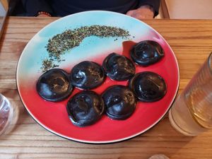 The black ravioli was interesting at Hearth  in Amsterdam