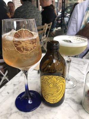 Kombucha and mescal  at Hearth  in Amsterdam