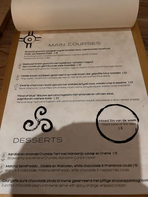 Menu  at Hearth  in Amsterdam