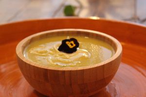 Yellow Zucchini & Tarragon Velouté with Fennel Cruditè at Hearth  in Amsterdam