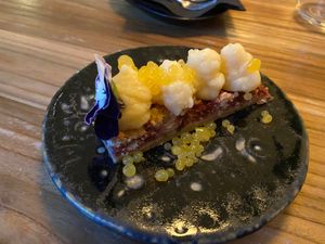 Strawberry/almond crumble: quite nice, but a bit solid instead of fluffy at Hearth  in Amsterdam