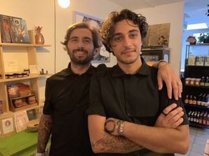 Marco and Valentino, the owners. at Hearth  in Amsterdam