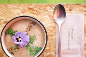 Mediterranean Lentils Soup with Parsley and Pumkins Seeds at Hearth  in Amsterdam