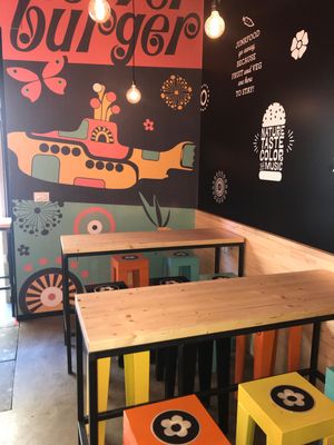 Seating at Flower Burger - Porta Genova in Milan