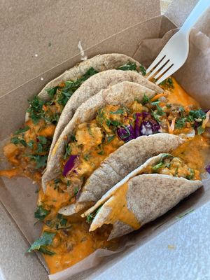 buffalo tacos are amazing!  at Naked Lunch in Cherry Hill