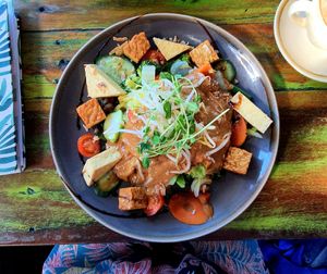 Vegan Gado Gado with Tempeh & Tofu at Bali Bagus Cafe in Byron Bay
