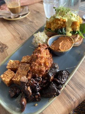 Vegan big brekky   at Bali Bagus Cafe in Byron Bay