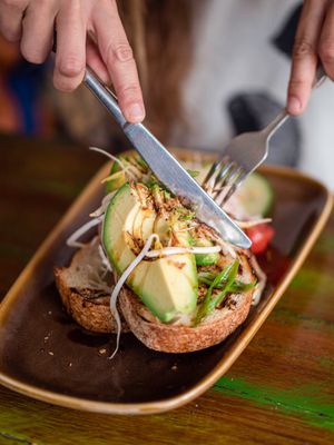 Avo Toast! at Bali Bagus Cafe in Byron Bay
