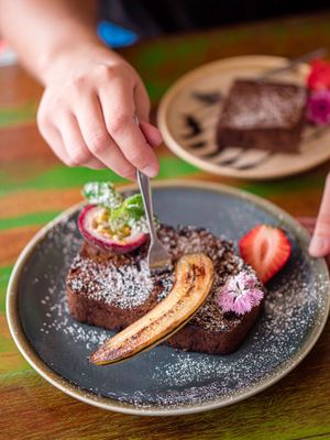 Banana and Macadamia bread! at Bali Bagus Cafe in Byron Bay