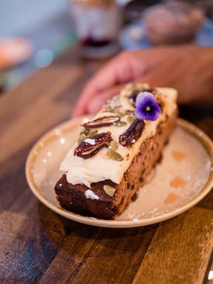 Walnut and Date cake! at Bali Bagus Cafe in Byron Bay
