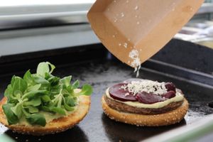 Vegan Burger at Vleischpflanzerl in Salzburg