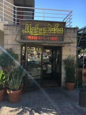 Outside  at Makamaka Beach Burger Cafe in Barcelona