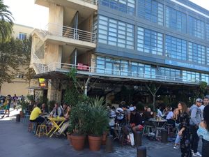 Outside seating  at Makamaka Beach Burger Cafe in Barcelona
