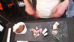 Delicious cashew-nut based cheese plate at The Organic LAB in Copenhagen