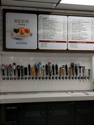 beer menu at The Pizza Press in Anaheim