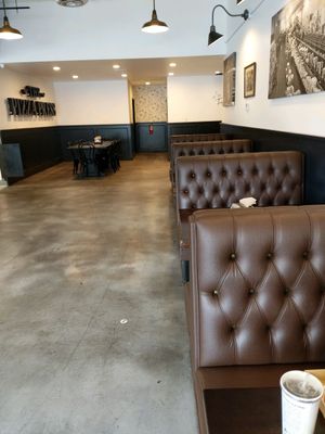 booths at The Pizza Press in Anaheim