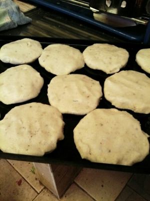 Korn Bread gluten free (arepas)  at Hostal Joshua in Copacabana