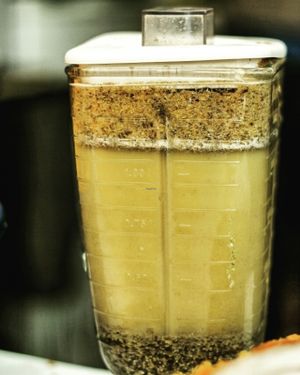 vegetable milks : sesame, oats, line, almond, peanut and rice  at Hostal Joshua in Copacabana