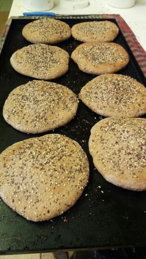 whole grain bread whit Chia, line, sesame seeds  at Hostal Joshua in Copacabana