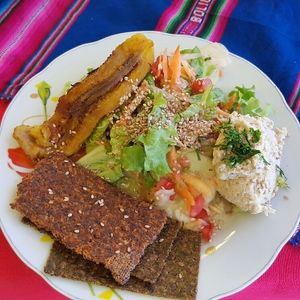 Yummy lunch at Hostal Joshua at Hostal Joshua in Copacabana