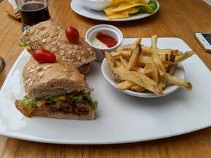 Philly cheese steak. Yum! at El Maple in Quito