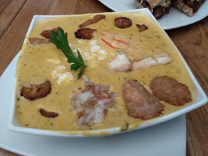 Special of the day: fanesca soup! at El Maple in Quito