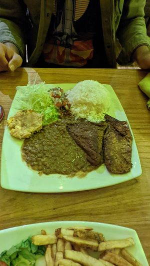 Dinner plate at El Maple in Quito