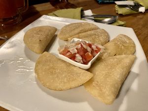 Vegan empanadas   at El Maple in Quito