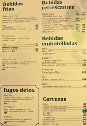 Drinks menu page 2 of 2, February 2023 at El Maple in Quito