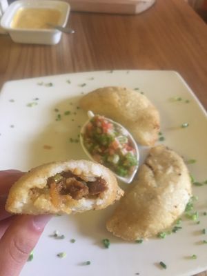 vegan empanadas were amazing!!! at El Maple in Quito