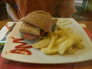 tofu & seitan sandwich at El Maple in Quito