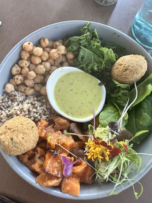Buddha bowl - one of five vegan breaky options   at Ozmosis in Edge Hill
