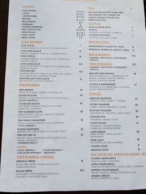 Drink menu (as of 08-08-2023) at Ozmosis in Edge Hill