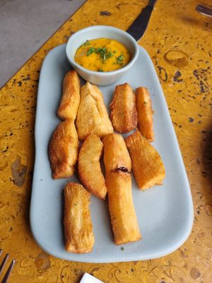 Cassava crispy fries at Greenr Cafe in Gurgaon