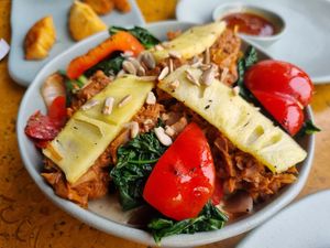 Jackfruit bowl at Greenr Cafe in Gurgaon