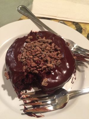 Chocolate Cake with chocolate sauce. Also GF at Ethereal Confections  in Woodstock