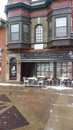 Outside at Ethereal Confections  in Woodstock