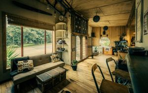 Inside the cafe is eclectic and vintage in style at Timbuktu Nomadic Deli in Waiheke Island