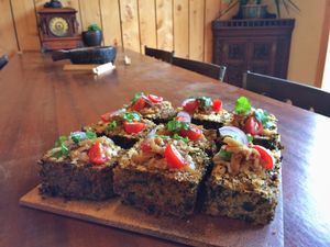 Vegan quinoa lentil bake at Timbuktu Nomadic Deli in Waiheke Island
