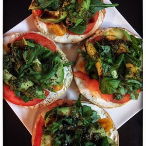 Vegan bagel (from their Fb page: forgot to take photos. Mine came with vegan cheese on top.) at Timbuktu Nomadic Deli in Waiheke Island